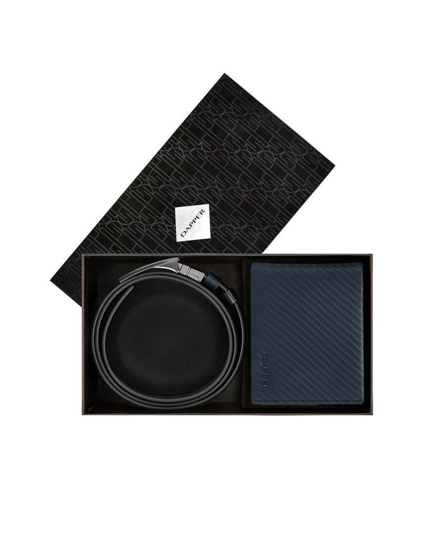 DAPPER Carbon Fiber Belt & Wallet Gift Set