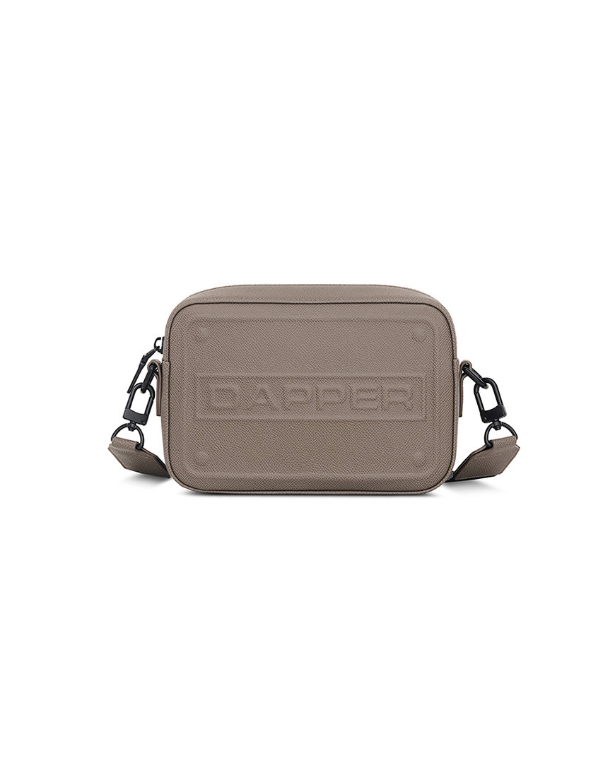 DAPPER Embossed Crossbody Bag – Beige
