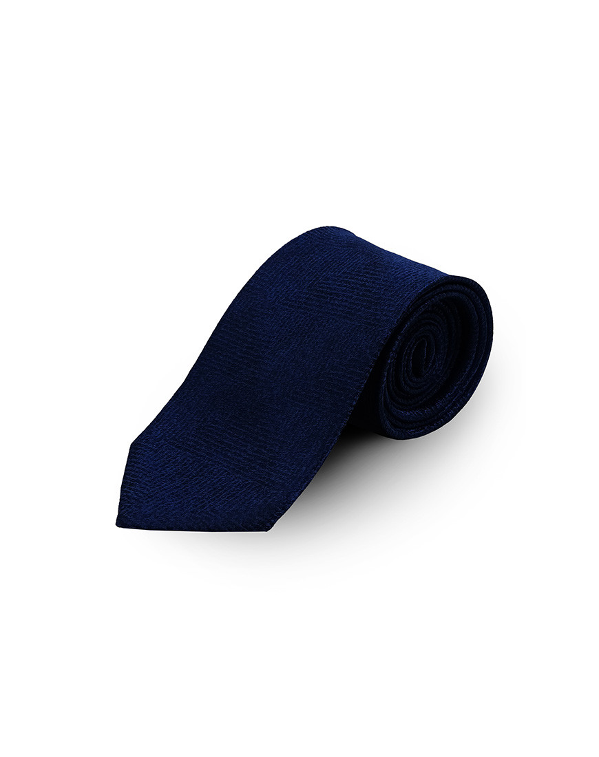 7.5 cm Glen Plaid Tie – Navy