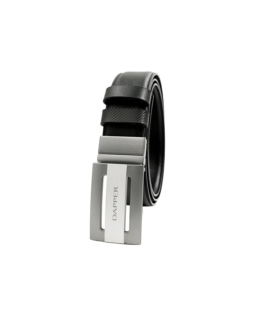 Diagonal Reversible Plaque Buckle Belt