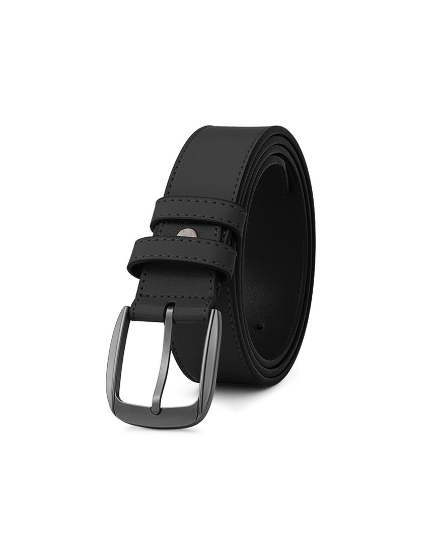 Classic Vegan Leather Belt – Black