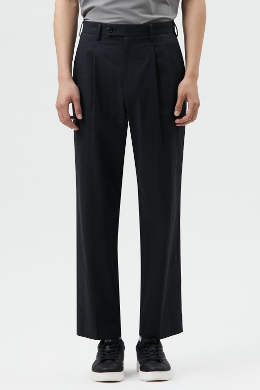 Logo Jacquard Pleated Wide Pants